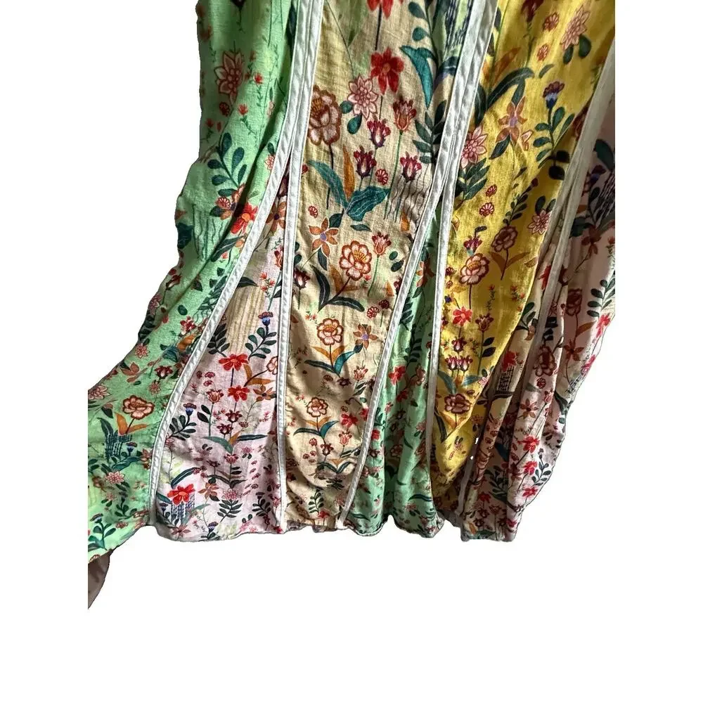 Christian Lacroix Floral Boho Midi Dress US 10 M Cottagecore Embroidered Peasant - Picture 10 of 12